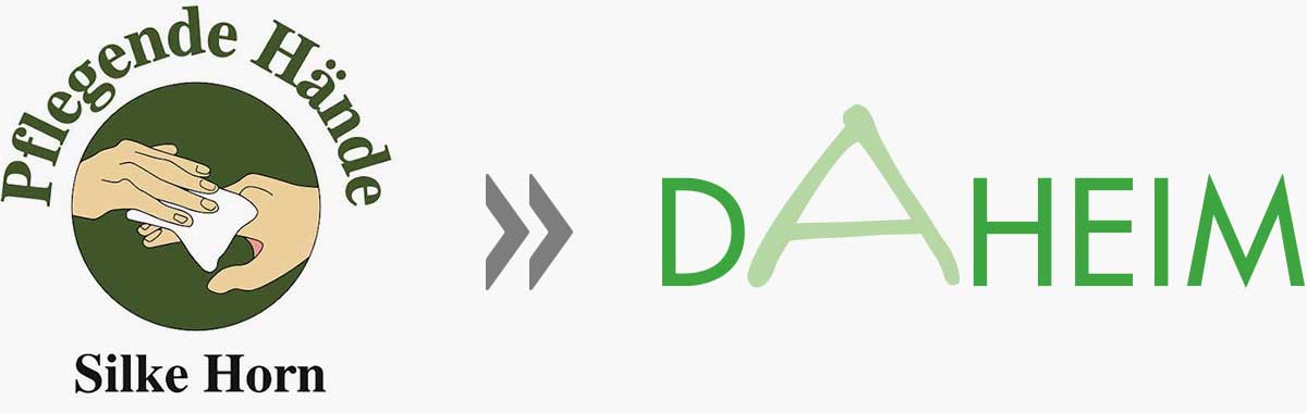 Logos Pflegende Hände und DAHEIM